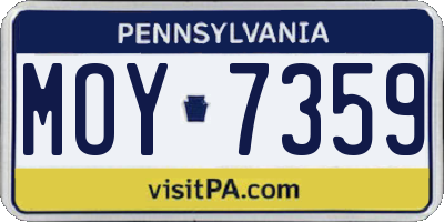 PA license plate MOY7359