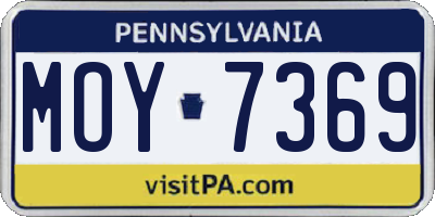 PA license plate MOY7369