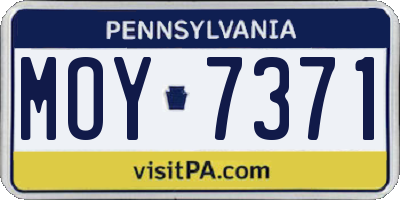PA license plate MOY7371