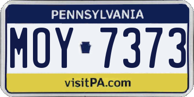 PA license plate MOY7373