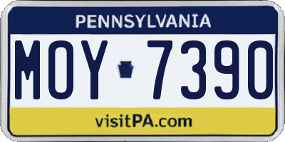 PA license plate MOY7390
