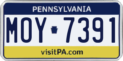 PA license plate MOY7391