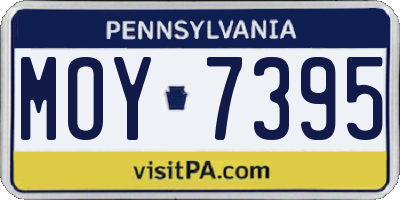 PA license plate MOY7395