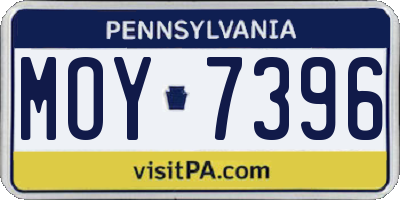 PA license plate MOY7396