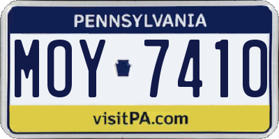 PA license plate MOY7410