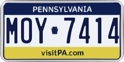 PA license plate MOY7414