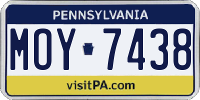 PA license plate MOY7438
