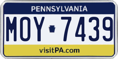 PA license plate MOY7439