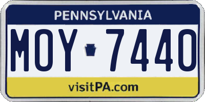 PA license plate MOY7440