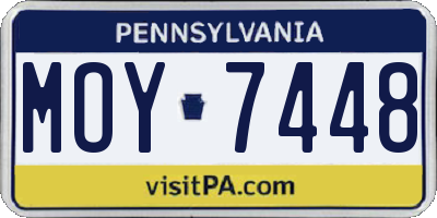 PA license plate MOY7448