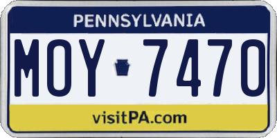 PA license plate MOY7470