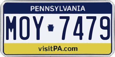 PA license plate MOY7479