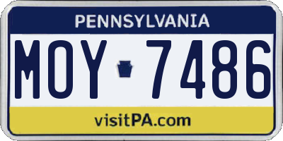PA license plate MOY7486