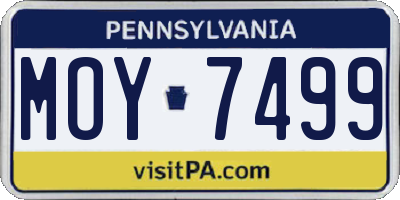 PA license plate MOY7499