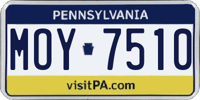 PA license plate MOY7510