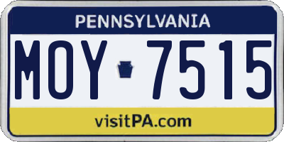 PA license plate MOY7515