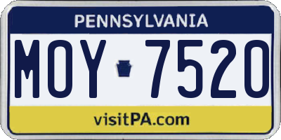 PA license plate MOY7520