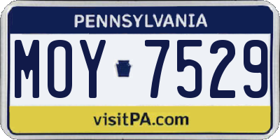 PA license plate MOY7529