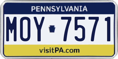 PA license plate MOY7571