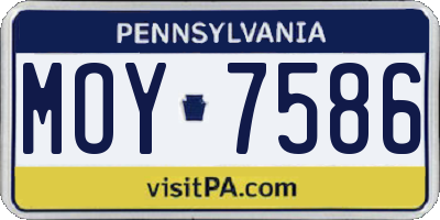 PA license plate MOY7586