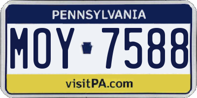 PA license plate MOY7588