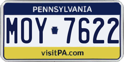 PA license plate MOY7622