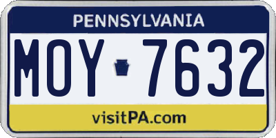 PA license plate MOY7632