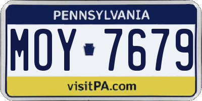 PA license plate MOY7679