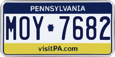 PA license plate MOY7682