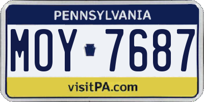 PA license plate MOY7687