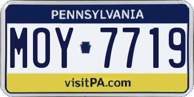 PA license plate MOY7719
