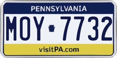 PA license plate MOY7732