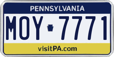 PA license plate MOY7771
