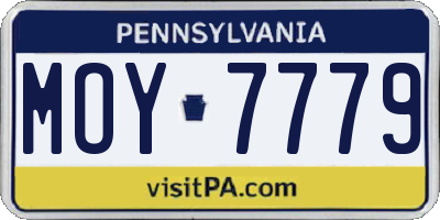 PA license plate MOY7779