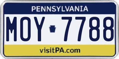 PA license plate MOY7788
