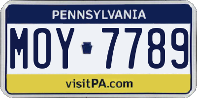 PA license plate MOY7789