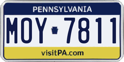 PA license plate MOY7811
