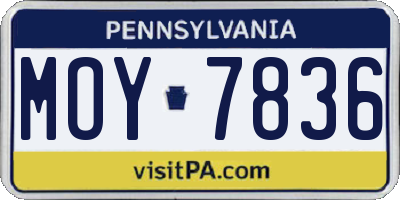 PA license plate MOY7836