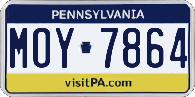 PA license plate MOY7864