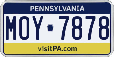 PA license plate MOY7878