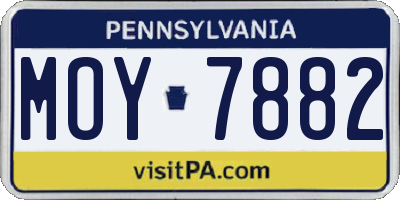 PA license plate MOY7882