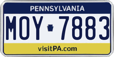 PA license plate MOY7883