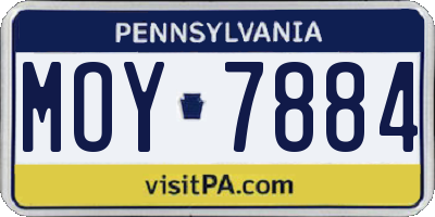 PA license plate MOY7884