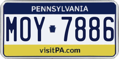 PA license plate MOY7886