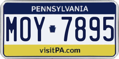 PA license plate MOY7895