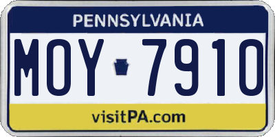 PA license plate MOY7910