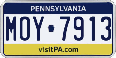 PA license plate MOY7913