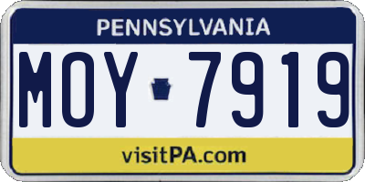 PA license plate MOY7919