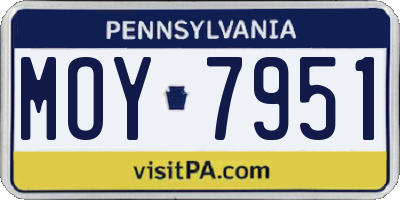 PA license plate MOY7951