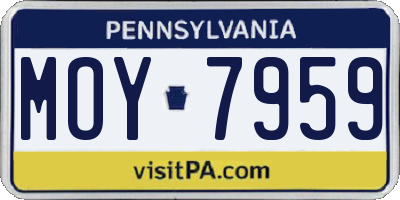 PA license plate MOY7959